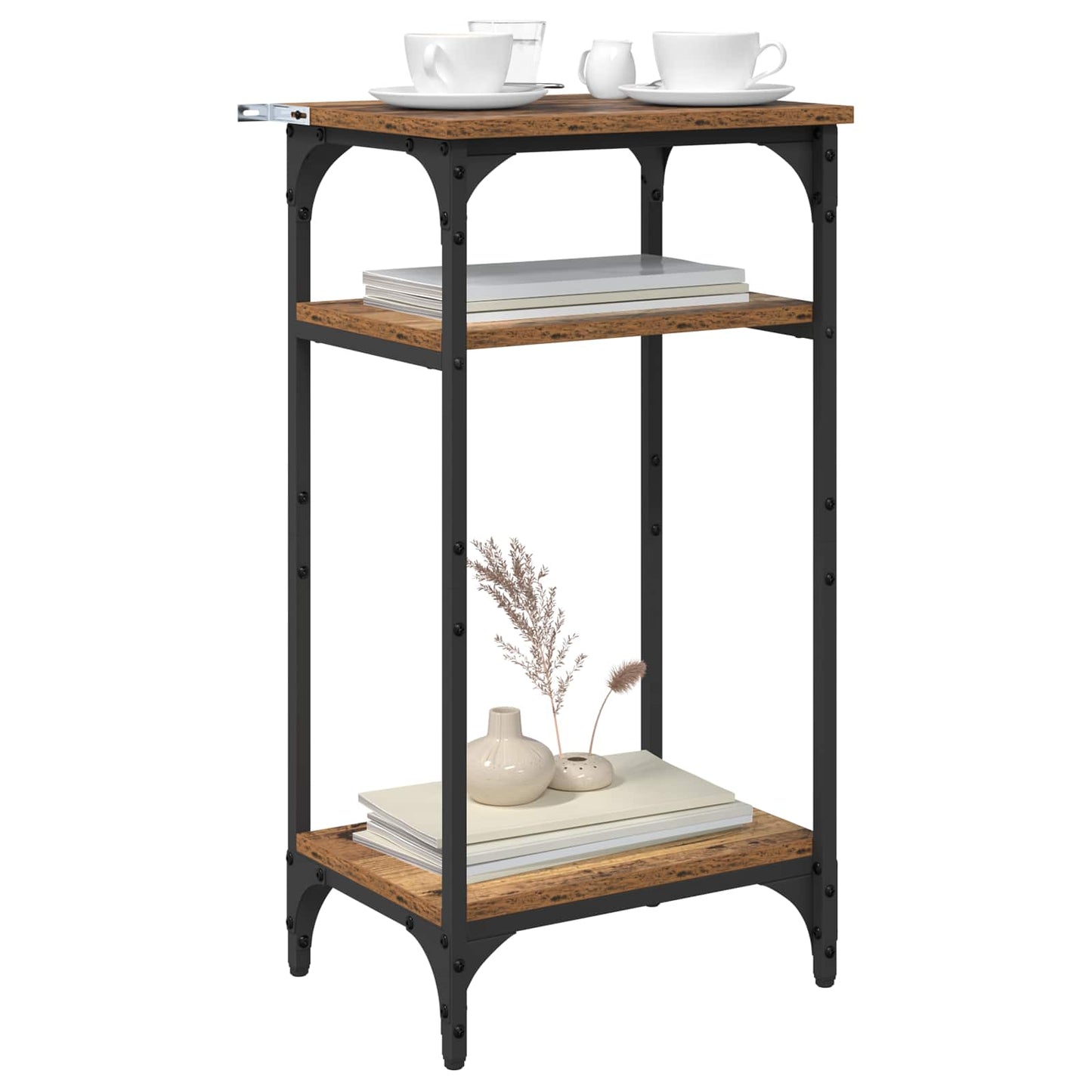 vidaXL Side Table Old Wood 40 x 30 x 75 cm Engineered Wood