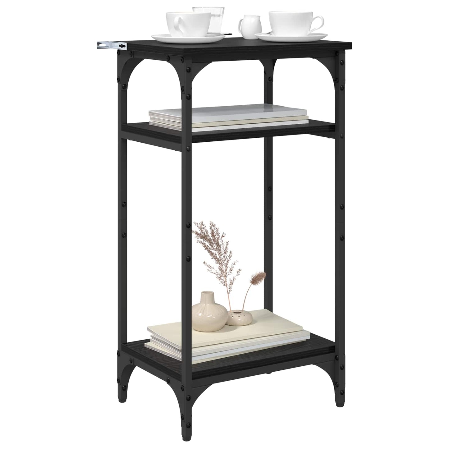 vidaXL Side Table Black Oak 40 x 30 x 75 cm Engineered Wood