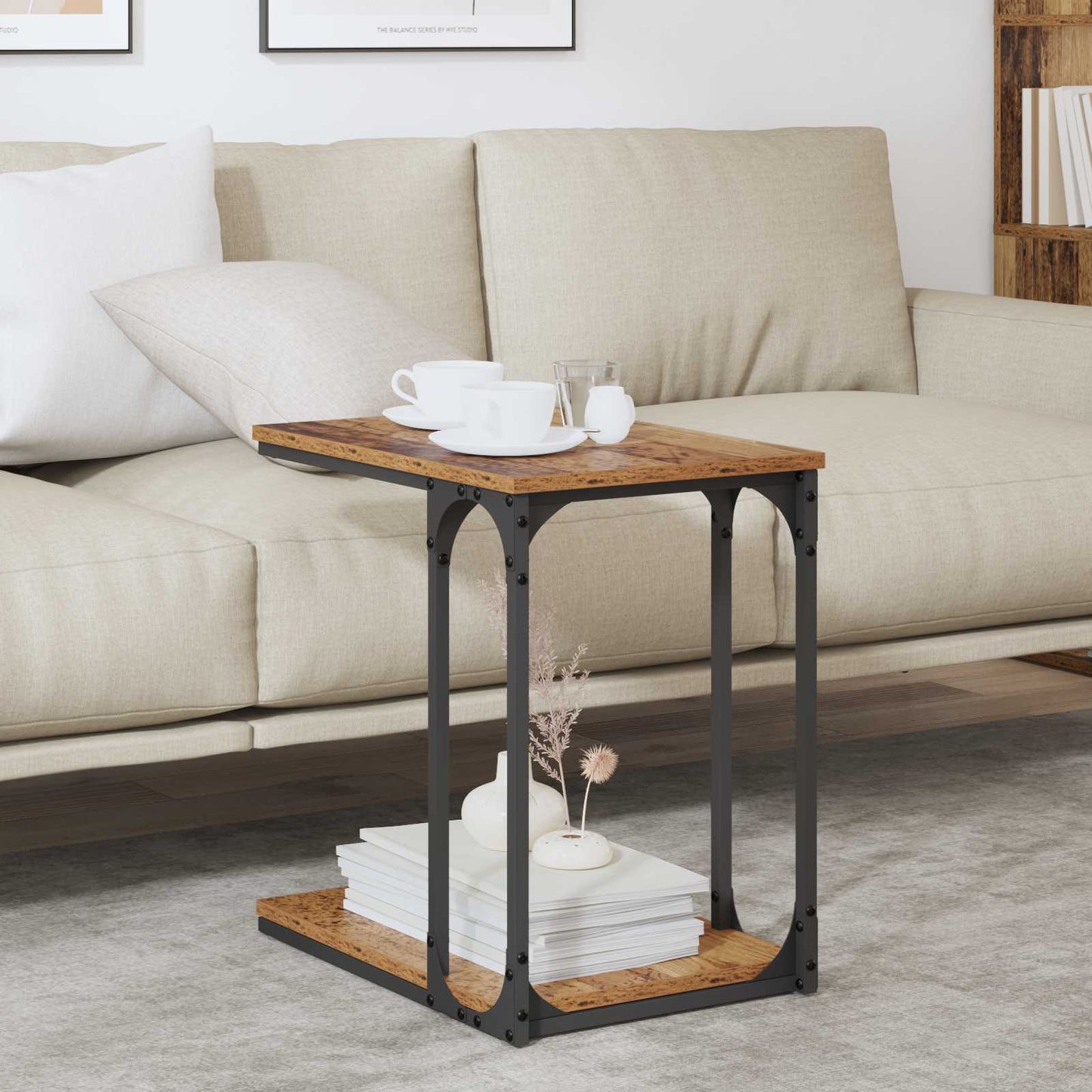 vidaXL Side Table Old Wood 50 x 35 x 52 cm Engineered Wood