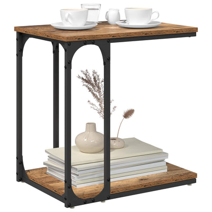 vidaXL Side Table with Shelf Old wood 50 x 35 x 52 cm Engineered wood
