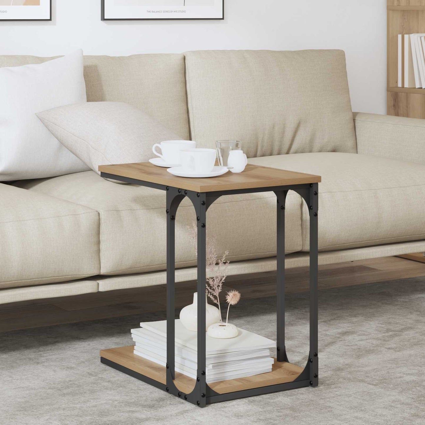vidaXL Side Table Artisan Oak 50 x 35 x 52 cm Engineered Wood