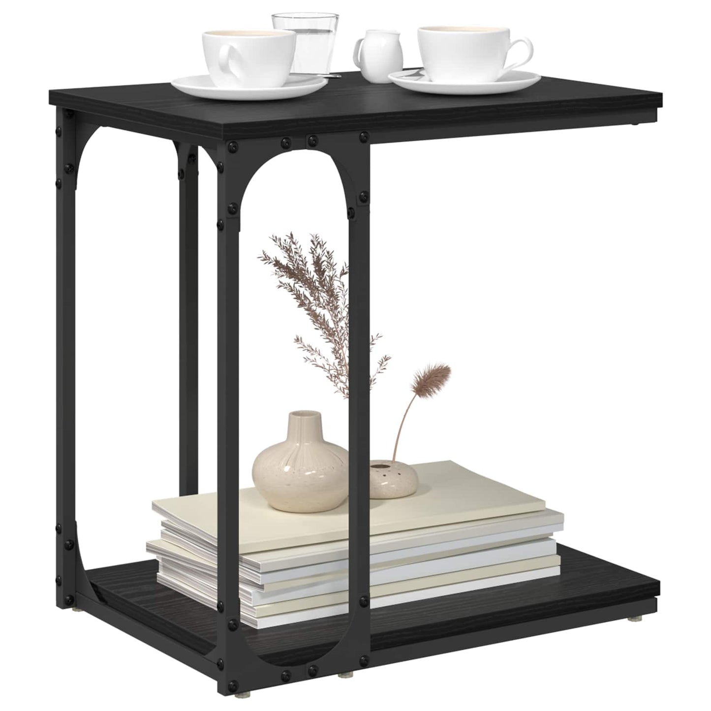 vidaXL Side Table Black Oak 50 x 35 x 52 cm Engineered Wood