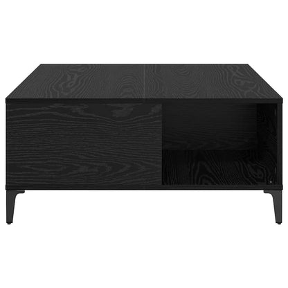 vidaXL Coffee Table Black Oak 80 x 80 x 36.5 cm Engineered Wood