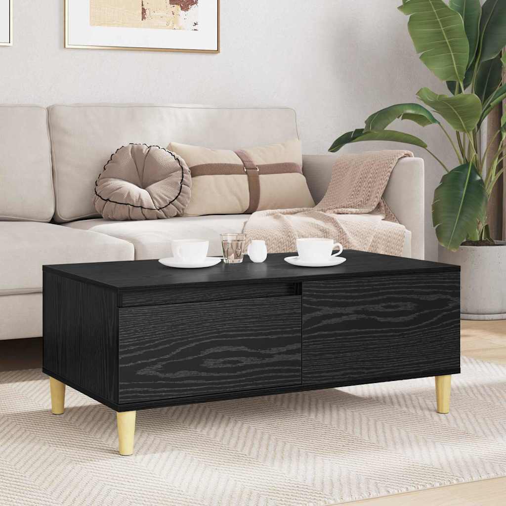 vidaXL Coffee Table Black Oak 90 x 50 x 35 cm Engineered Wood