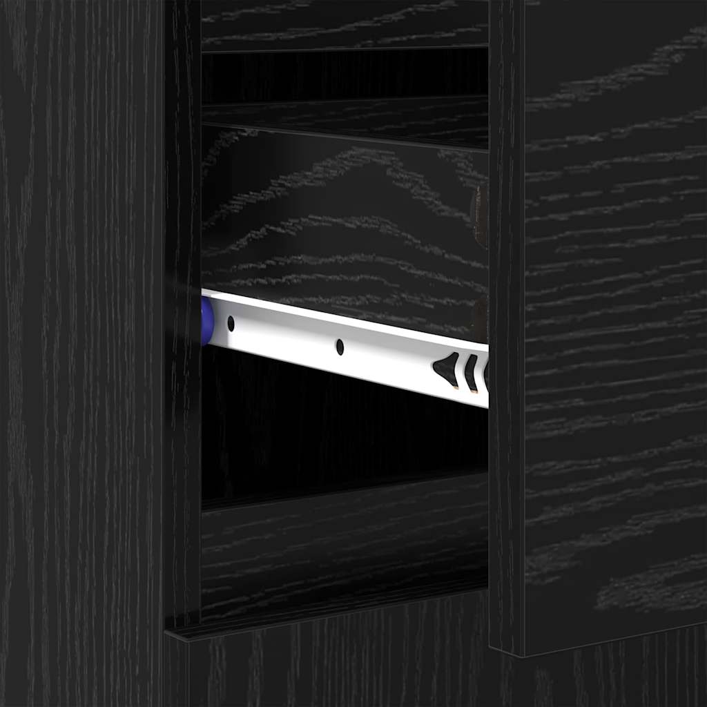 vidaXL Sideboard with Drawer Black Oak 60 x 35 x 70 cm Engineered Wood