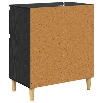 vidaXL Sideboard with Drawer Black Oak 60 x 35 x 70 cm Engineered Wood