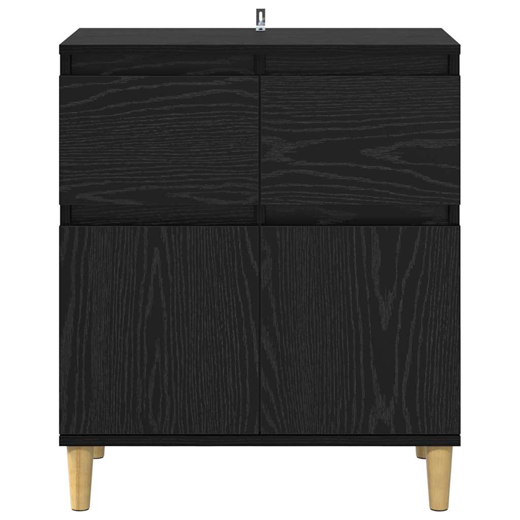 vidaXL Sideboard with Drawer Black Oak 60 x 35 x 70 cm Engineered Wood
