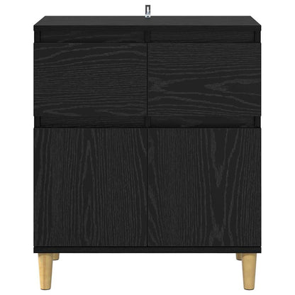 vidaXL Sideboard with Drawer Black Oak 60 x 35 x 70 cm Engineered Wood