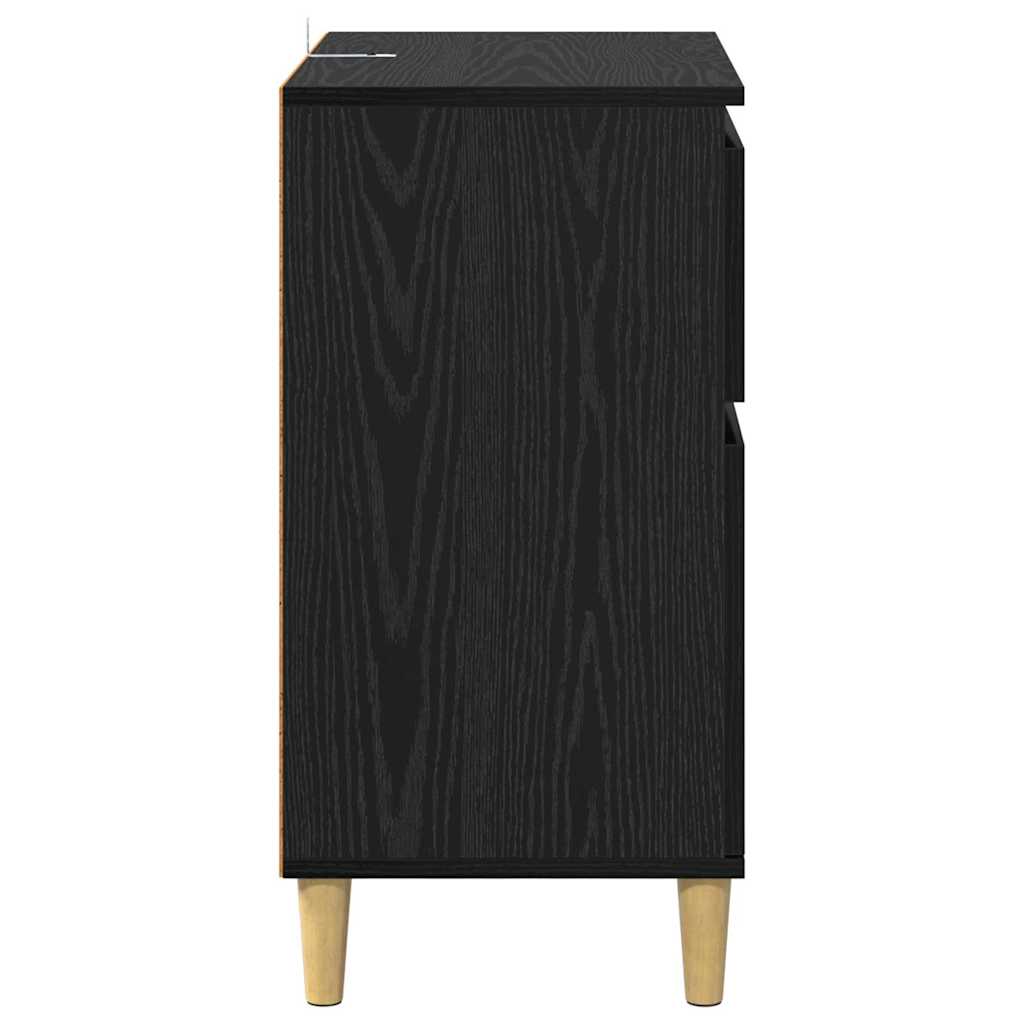 vidaXL Sideboard with Drawer Black Oak 60 x 35 x 70 cm Engineered Wood