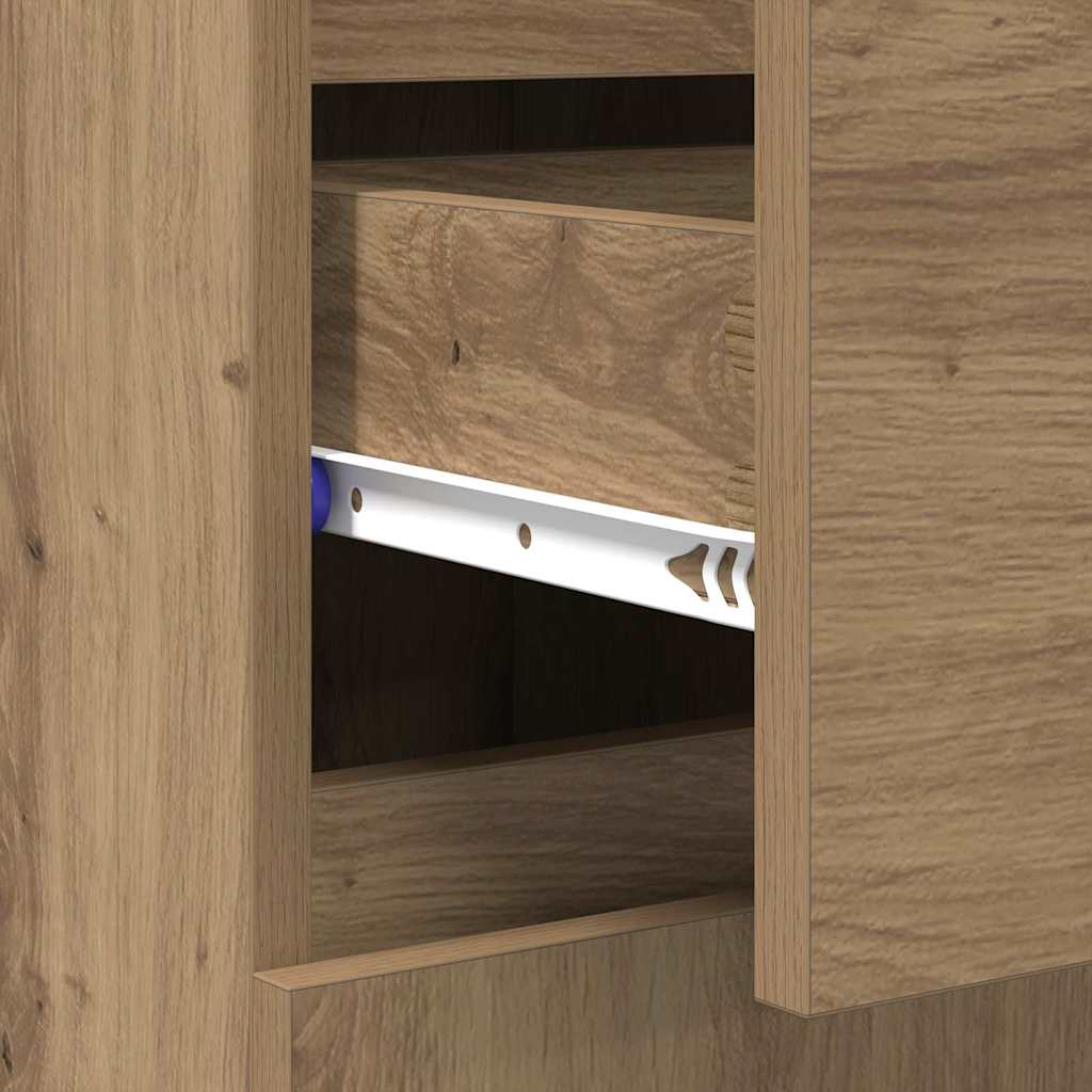 vidaXL Sideboard Artisan Oak 60 x 35 x 70 cm Engineered Wood and Iron