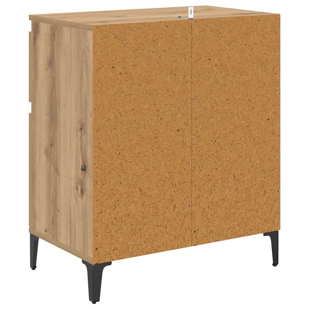 vidaXL Sideboard Artisan Oak 60 x 35 x 70 cm Engineered Wood and Iron