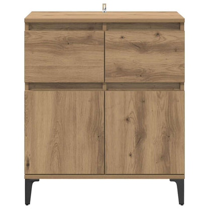 vidaXL Sideboard Artisan Oak 60 x 35 x 70 cm Engineered Wood and Iron