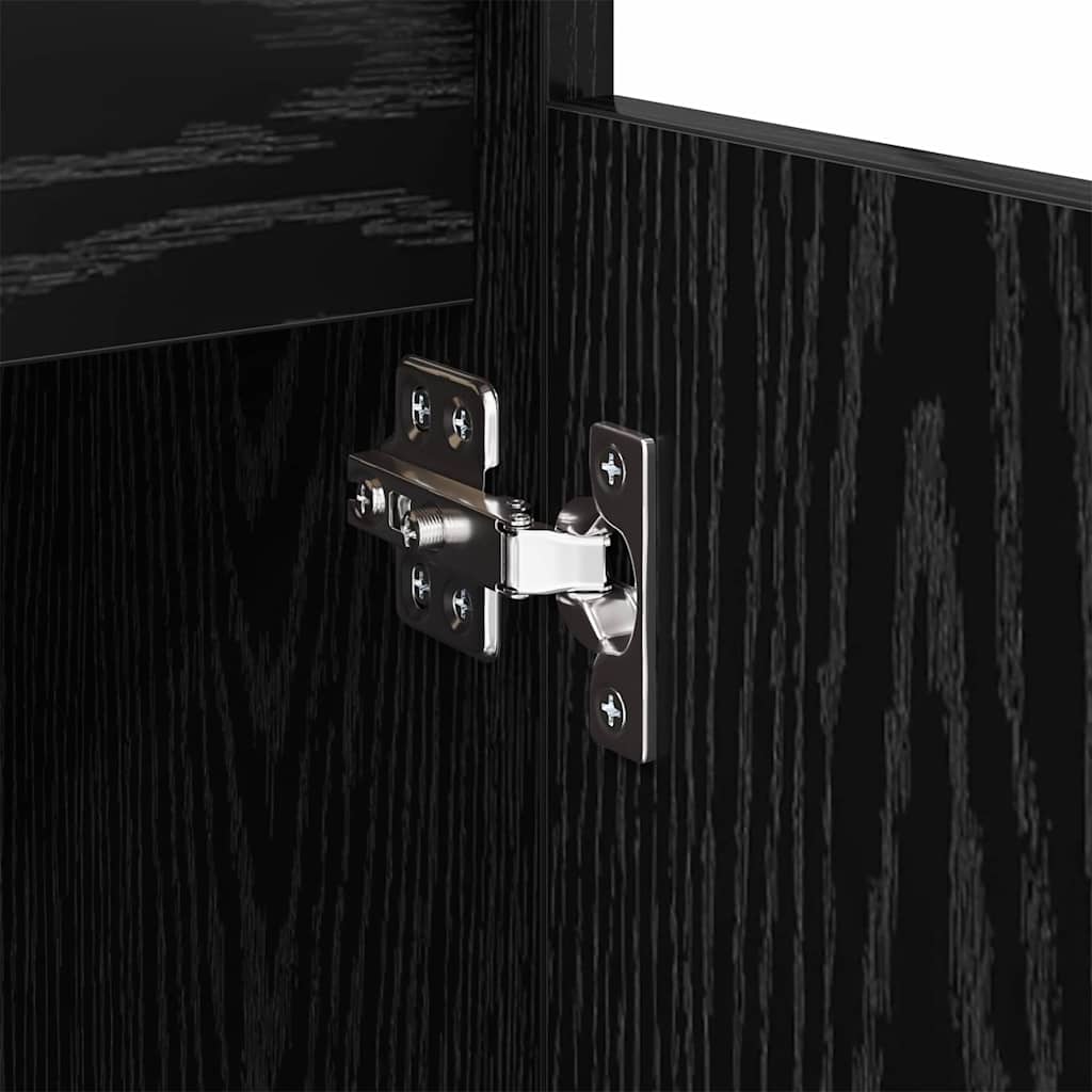 vidaXL Sideboard Black Oak 60 x 35 x 70 cm Engineered Wood and Iron