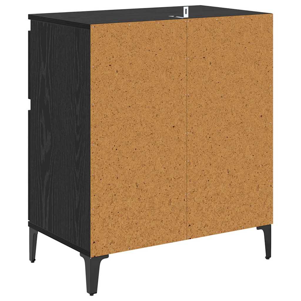 vidaXL Sideboard Black Oak 60 x 35 x 70 cm Engineered Wood and Iron
