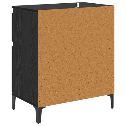 vidaXL Sideboard Black Oak 60 x 35 x 70 cm Engineered Wood and Iron