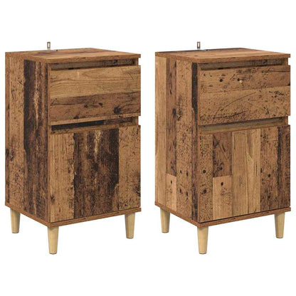 vidaXL Bedside Cabinet 2 pcs Old Wood 40 x 35 x 70 cm Engineered Wood