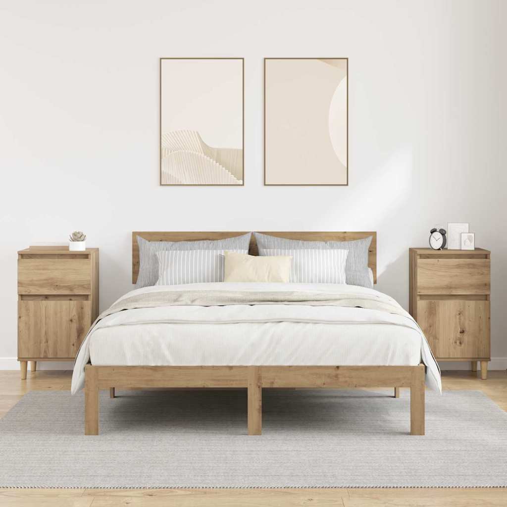 vidaXL Bedside Cabinet 2 pcs Artisan Oak 40 x 35 x 70 cm