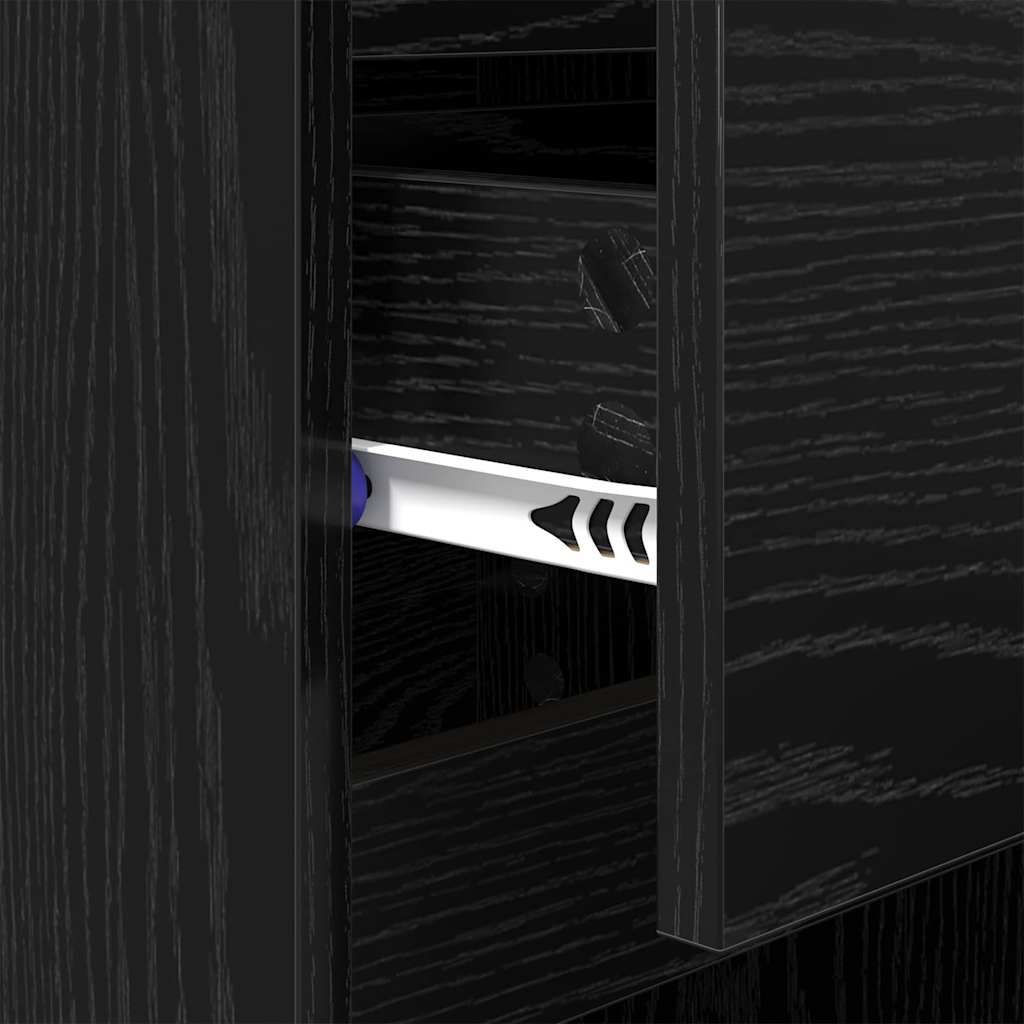 vidaXL Bedside Cabinet 2 pcs Black Oak 40 x 35 x 70 cm Engineered Wood