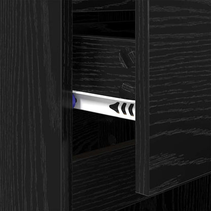 vidaXL Bedside Cabinet 2 pcs Black Oak 40 x 35 x 70 cm Engineered Wood
