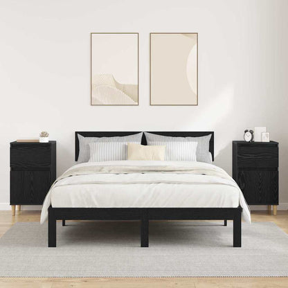 vidaXL Bedside Cabinet 2 pcs Black Oak 40 x 35 x 70 cm Engineered Wood