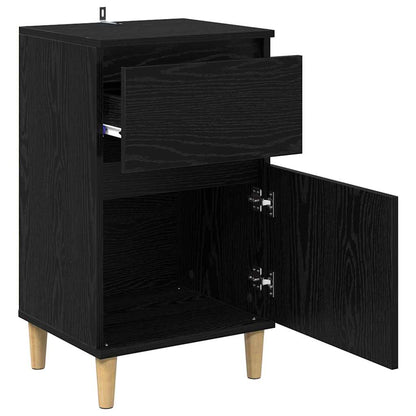 vidaXL Bedside Cabinet 2 pcs Black Oak 40 x 35 x 70 cm Engineered Wood