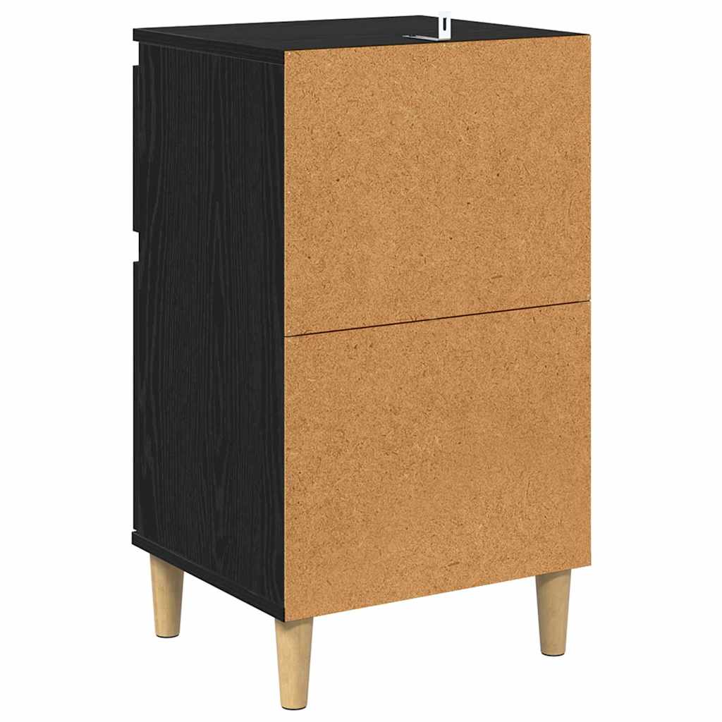 vidaXL Bedside Cabinet 2 pcs Black Oak 40 x 35 x 70 cm Engineered Wood