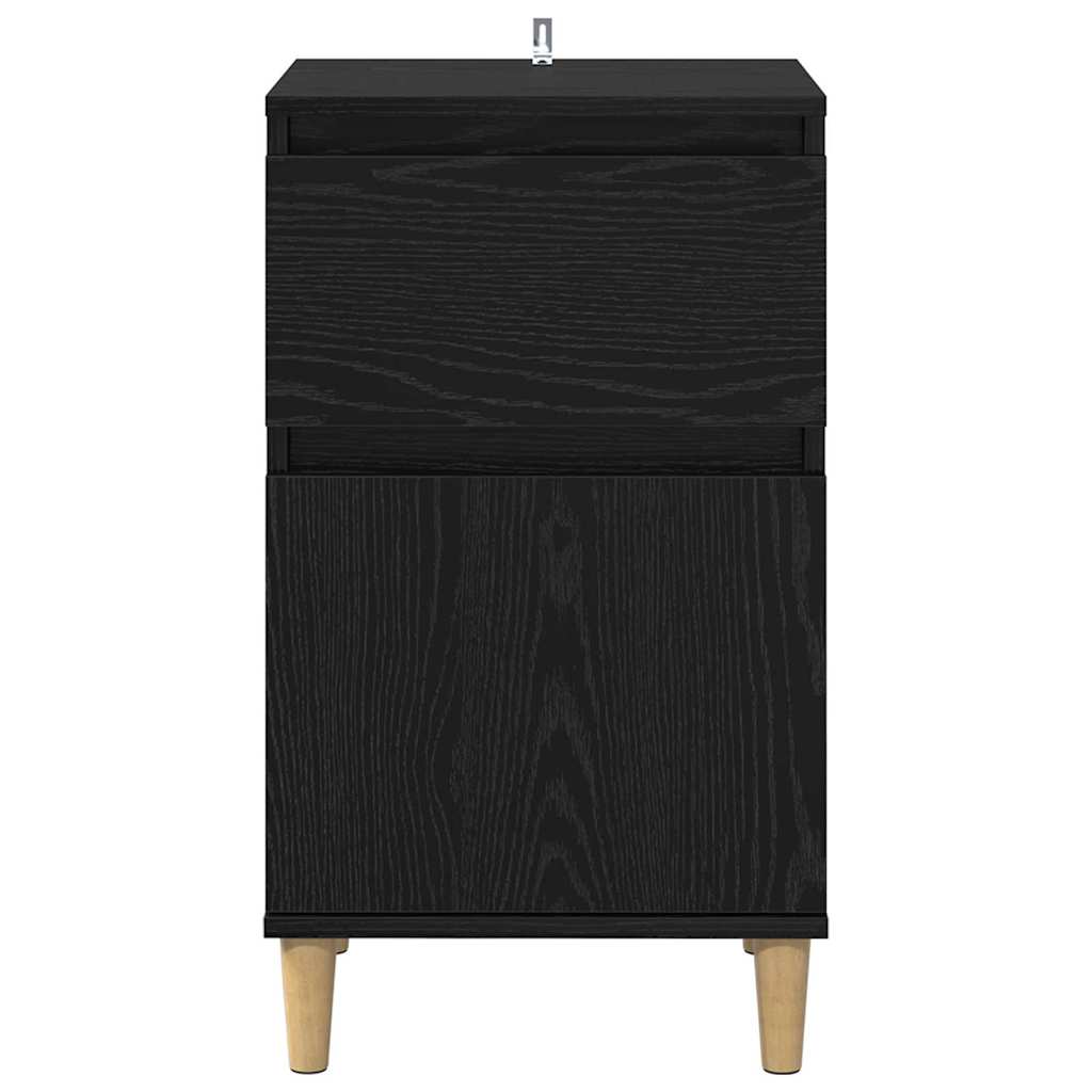 vidaXL Bedside Cabinet 2 pcs Black Oak 40 x 35 x 70 cm Engineered Wood