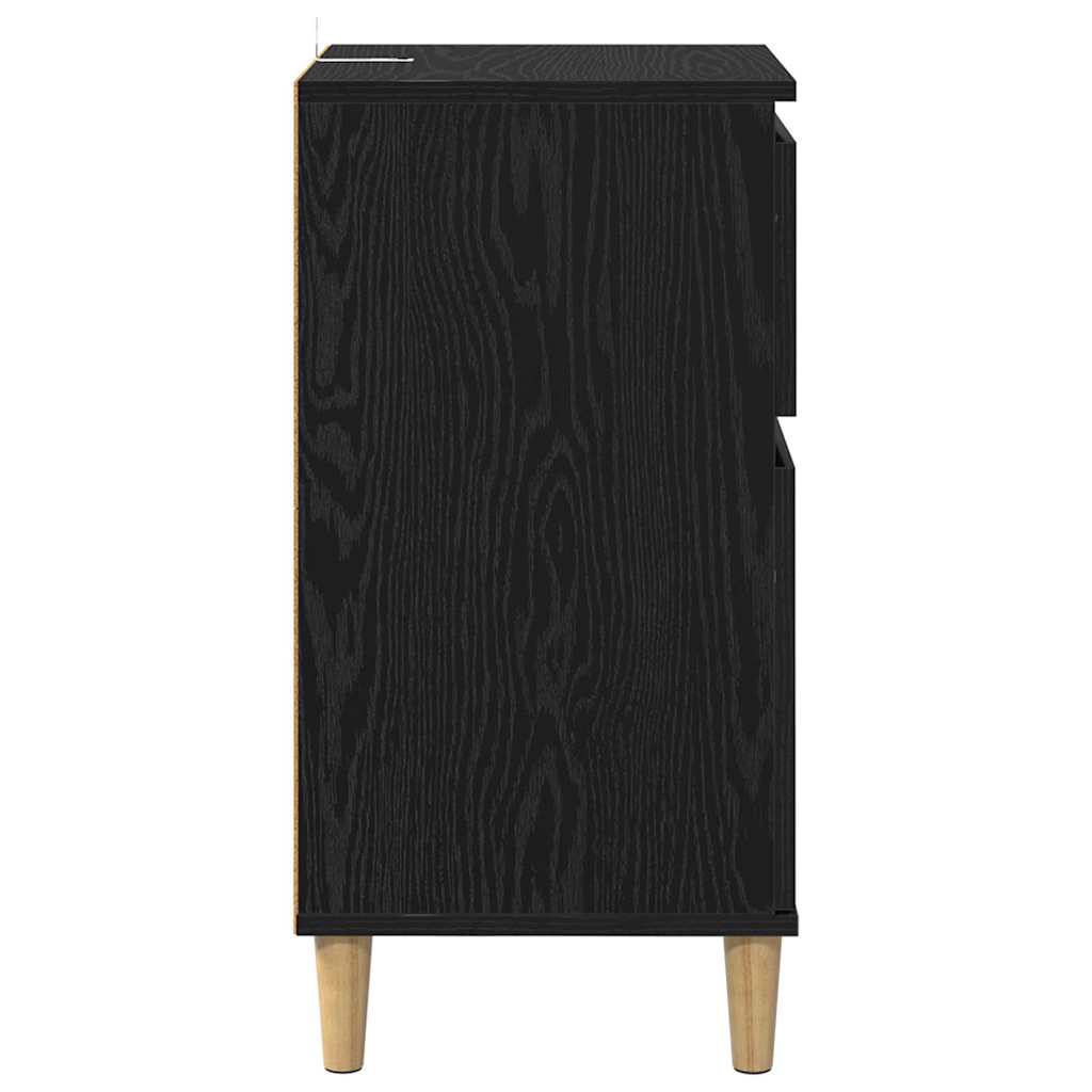 vidaXL Bedside Cabinet 2 pcs Black Oak 40 x 35 x 70 cm Engineered Wood