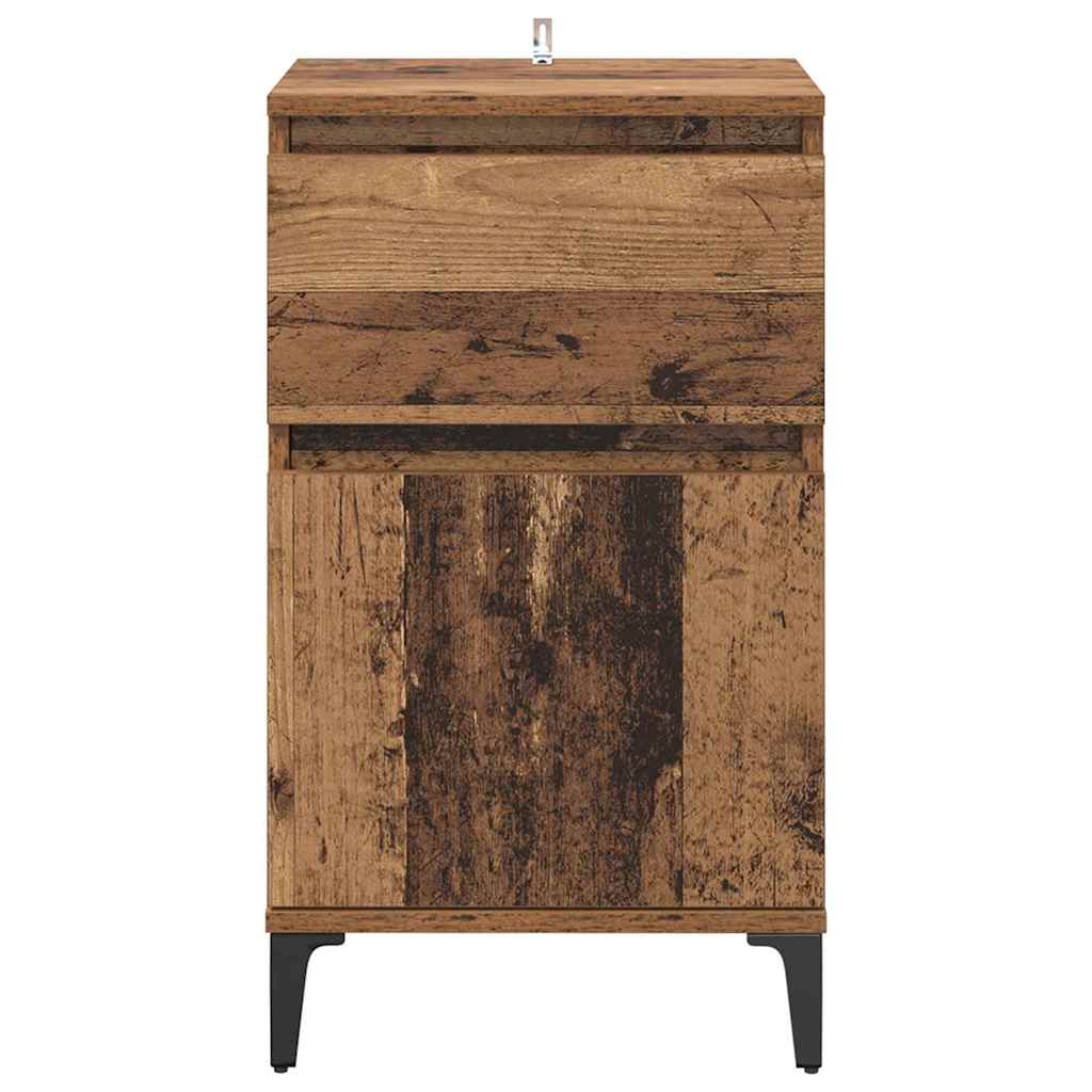 vidaXL Bedside Cabinet Old Wood 40 x 35 x 70 cm Engineered Wood