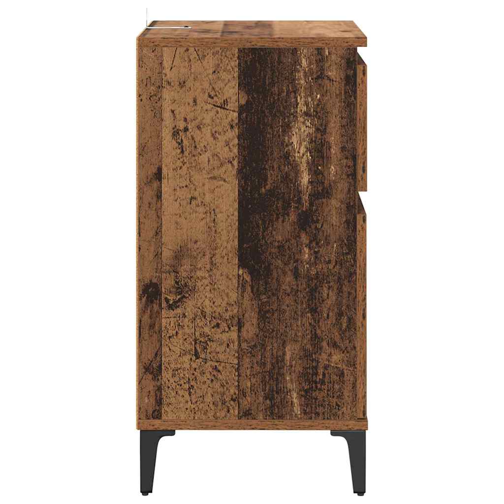 vidaXL Bedside Cabinet Old Wood 40 x 35 x 70 cm Engineered Wood