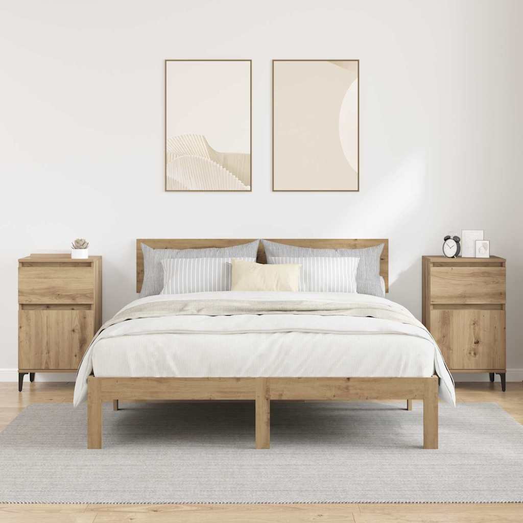 vidaXL Bedside Cabinet 2 pcs Artisan Oak 40 x 35 x 70 cm
