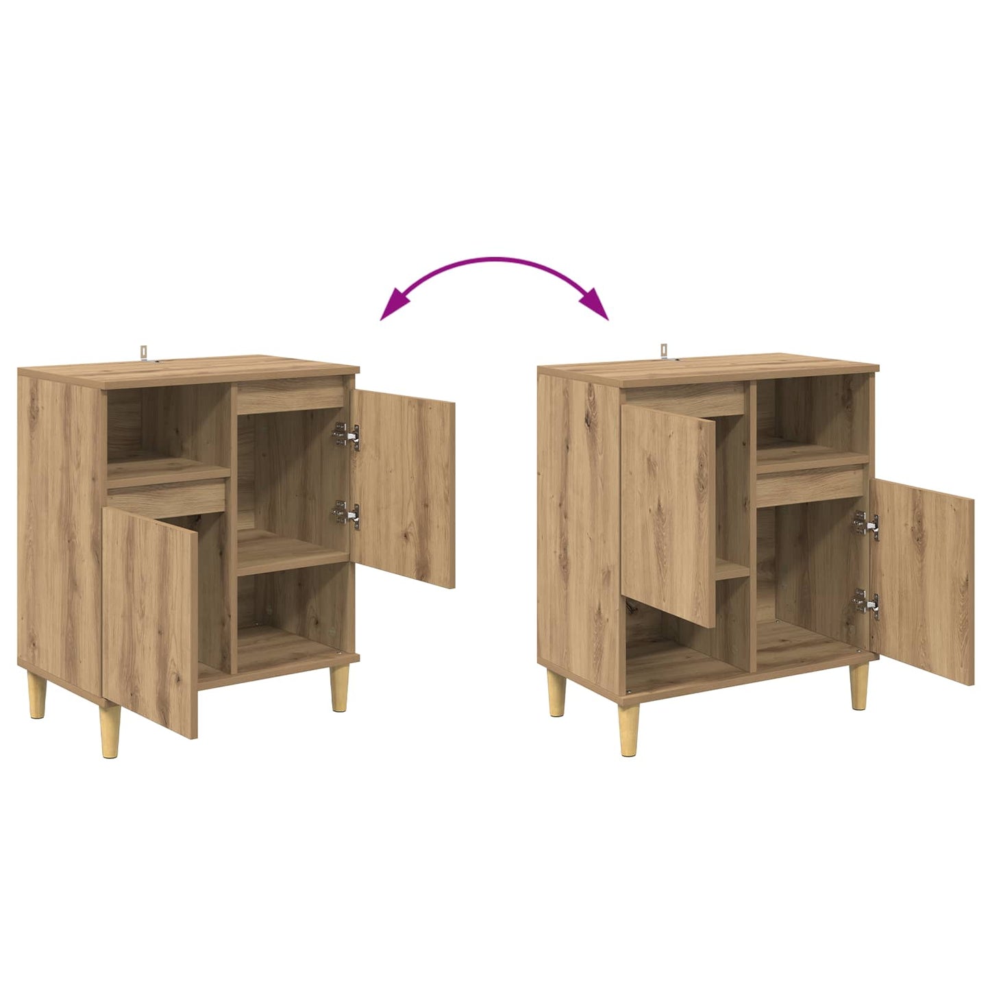 vidaXL Sideboard Artisan oak 35 x 60 x 70 cm Engineered Wood