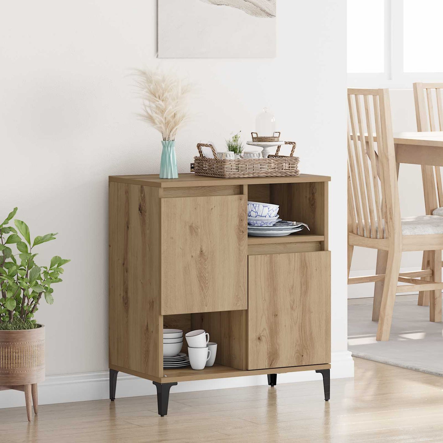 vidaXL Sideboard Artisan Oak 60 x 35 x 70 cm Engineered Wood