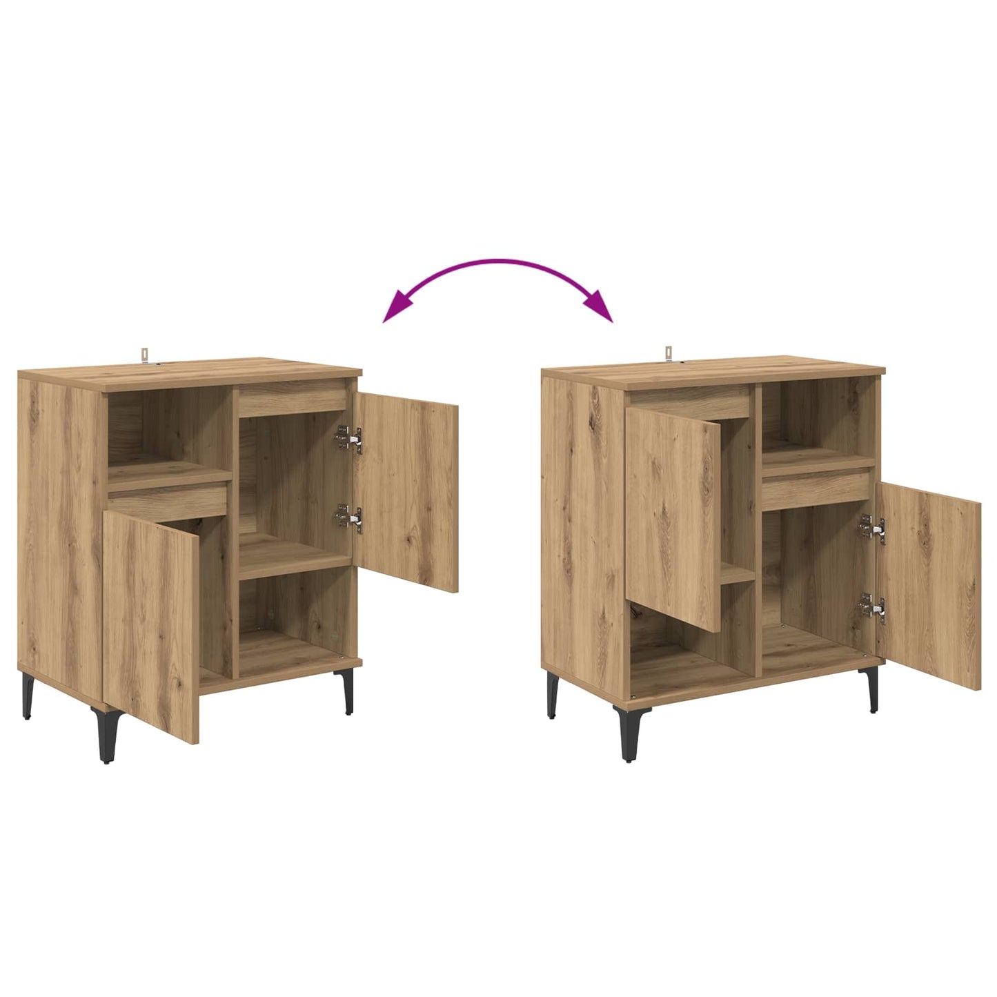 vidaXL Sideboard Artisan Oak 60 x 35 x 70 cm Engineered Wood