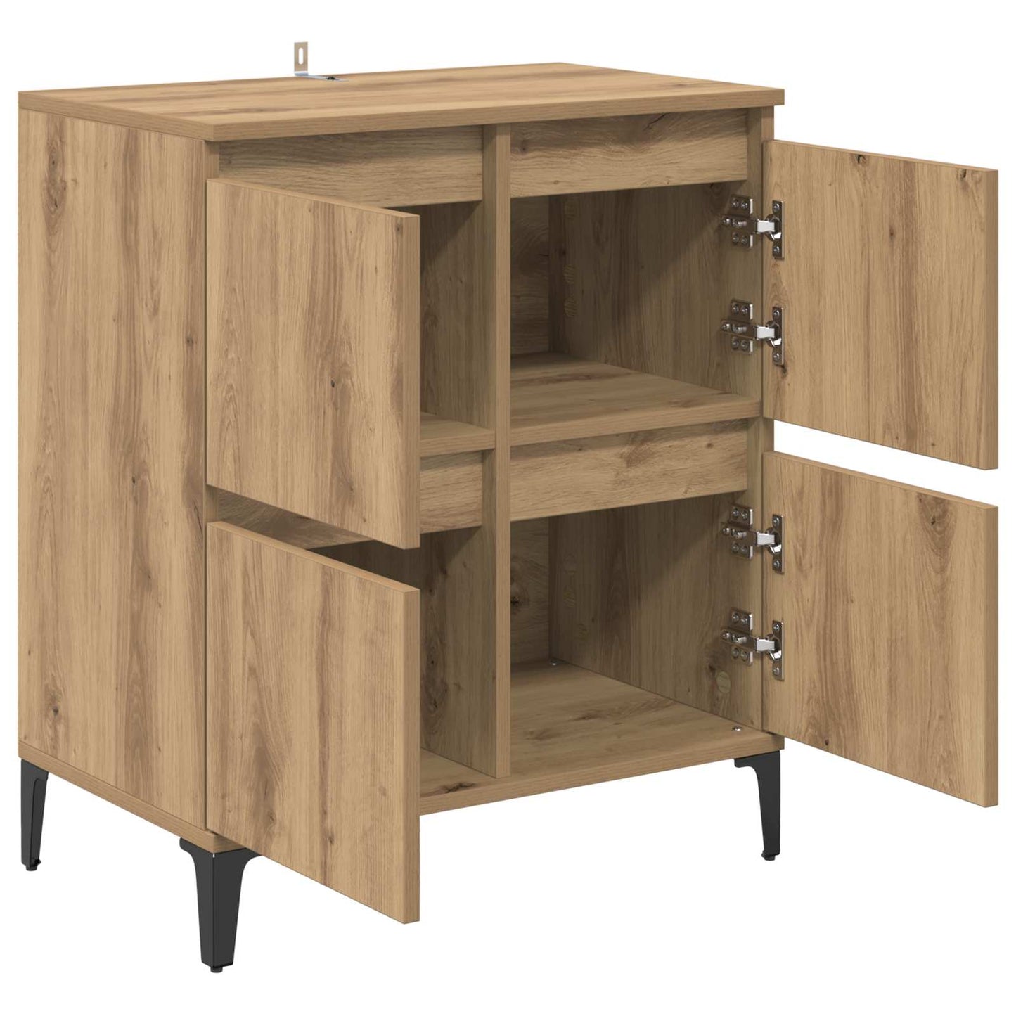 vidaXL Sideboard Artisan Oak 60 x 35 x 70 cm Engineered Wood and Iron