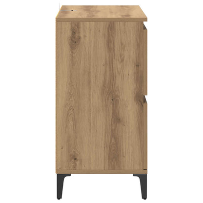 vidaXL Sideboard Artisan Oak 60 x 35 x 70 cm Engineered Wood and Iron