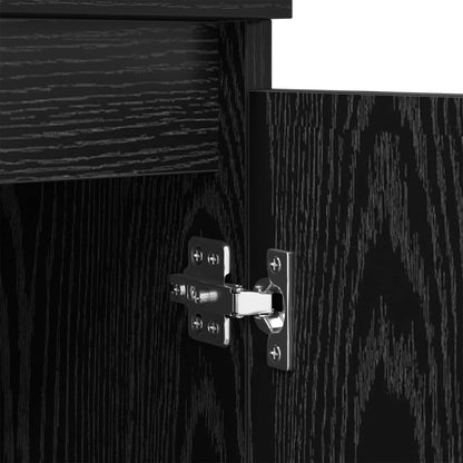 vidaXL Sideboard Black Oak 60 x 35 x 70 cm Engineered Wood and Iron