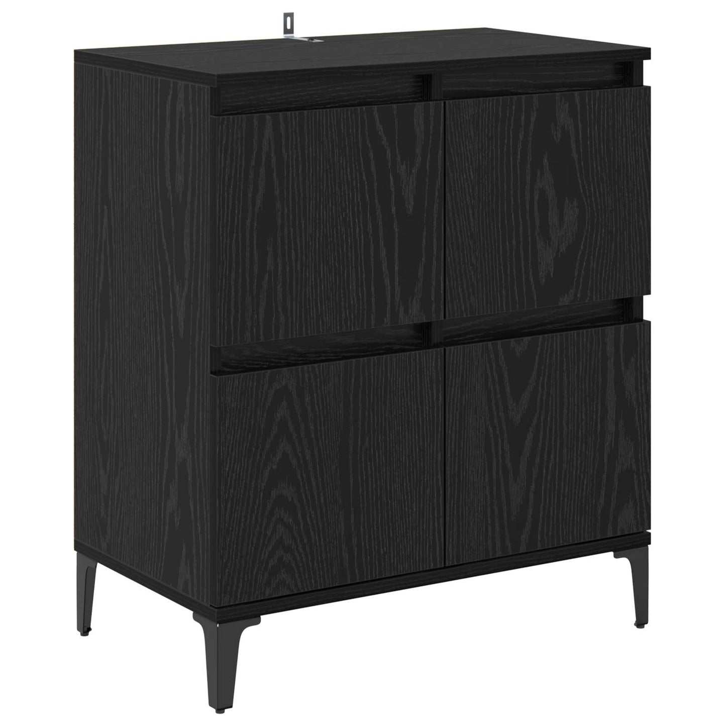 vidaXL Sideboard Black Oak 60 x 35 x 70 cm Engineered Wood and Iron