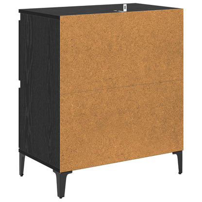 vidaXL Sideboard Black Oak 60 x 35 x 70 cm Engineered Wood and Iron