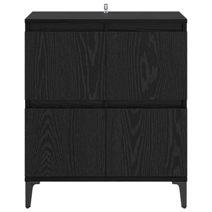 vidaXL Sideboard Black Oak 60 x 35 x 70 cm Engineered Wood and Iron