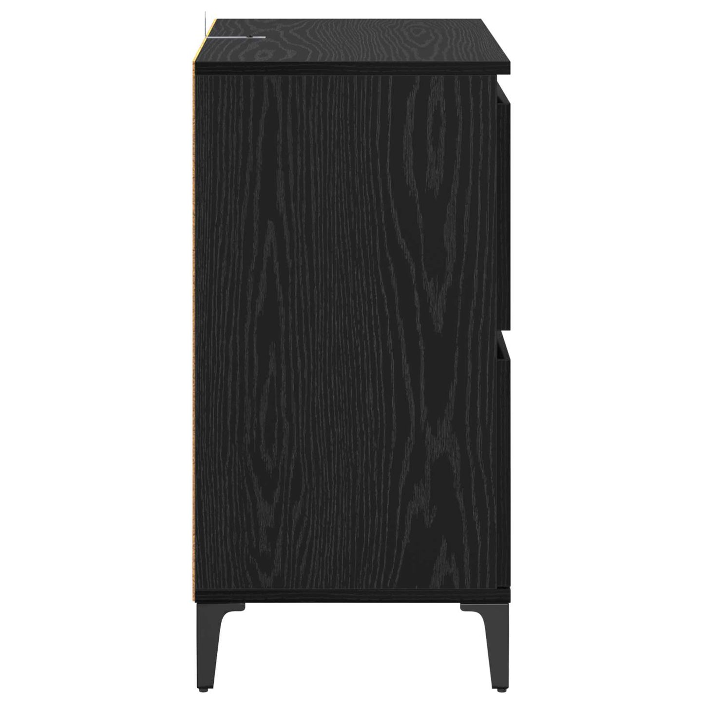vidaXL Sideboard Black Oak 60 x 35 x 70 cm Engineered Wood and Iron