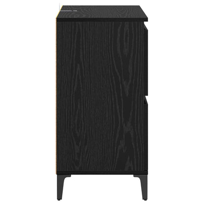 vidaXL Sideboard Black Oak 60 x 35 x 70 cm Engineered Wood and Iron