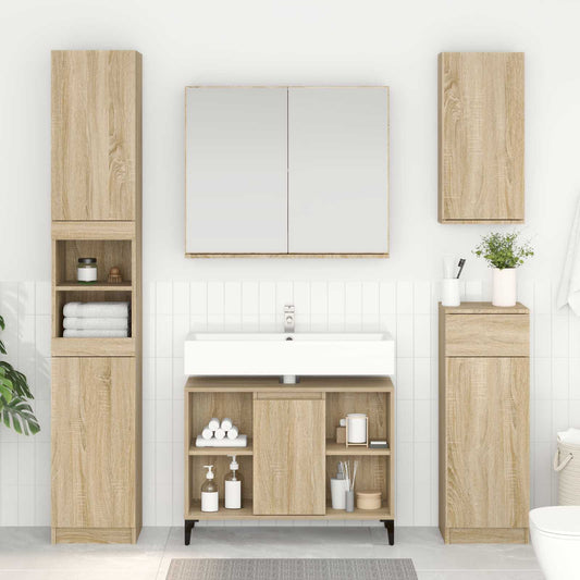 vidaXL Sink cabinet with Shelf with Storage Sonoma Oak 80 x 33 x 60 cm