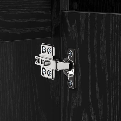 vidaXL Sink cabinet Black Oak 80 x 33 x 60 cm Engineered Wood and Iron