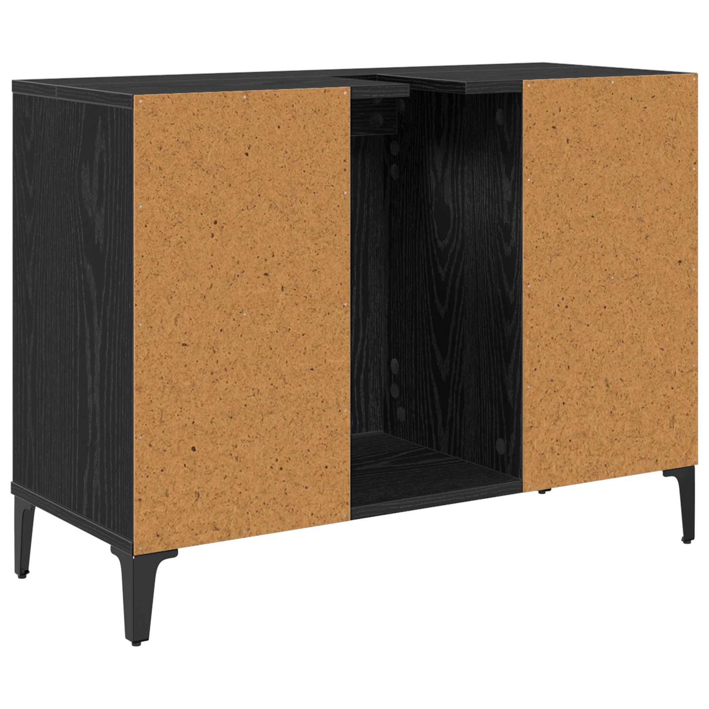 vidaXL Sink cabinet Black Oak 80 x 33 x 60 cm Engineered Wood and Iron