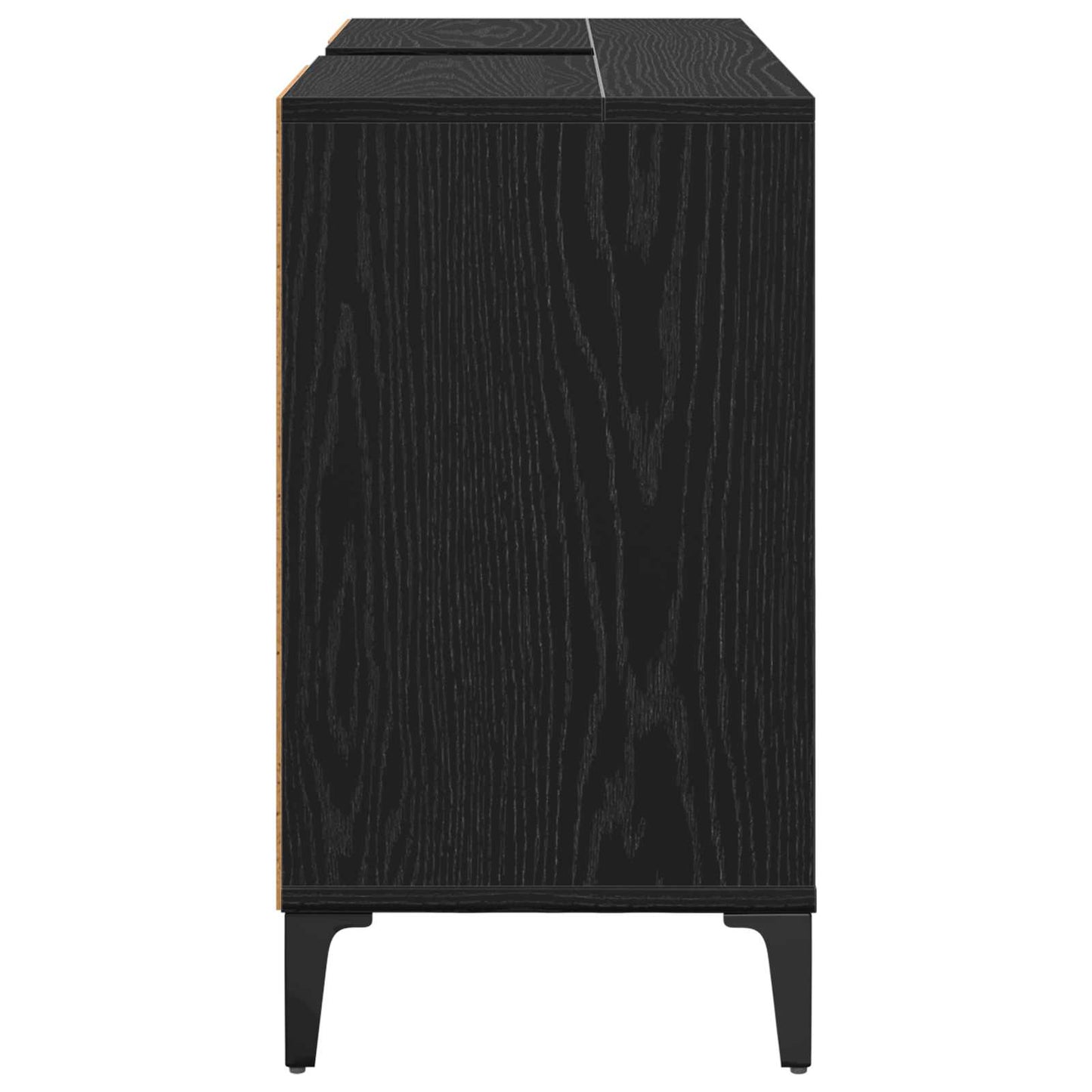 vidaXL Sink cabinet Black Oak 80 x 33 x 60 cm Engineered Wood and Iron