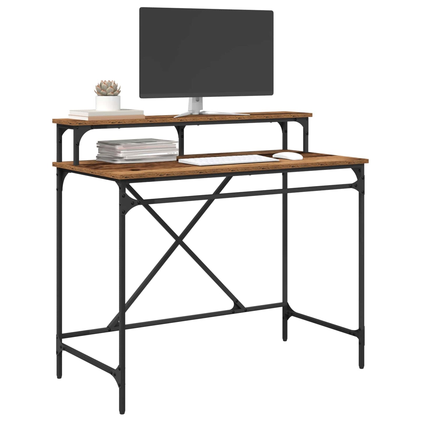 vidaXL Desk Old Wood 100 x 50 x 90 cm Engineered Wood