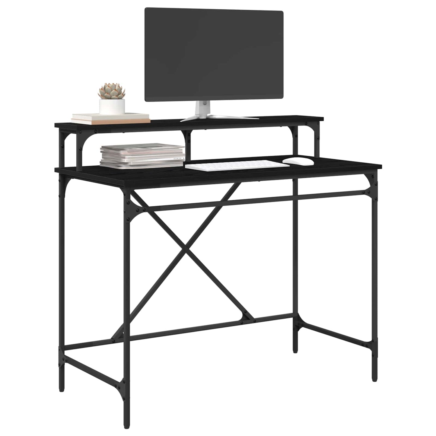 vidaXL Desk Black Oak 100 x 50 x 90 cm Engineered Wood