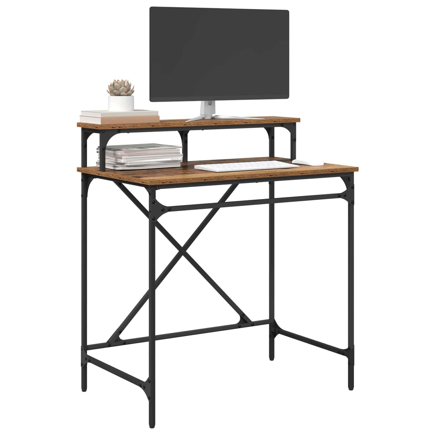 vidaXL Desk Old Wood 80 x 50 x 90 cm Engineered Wood