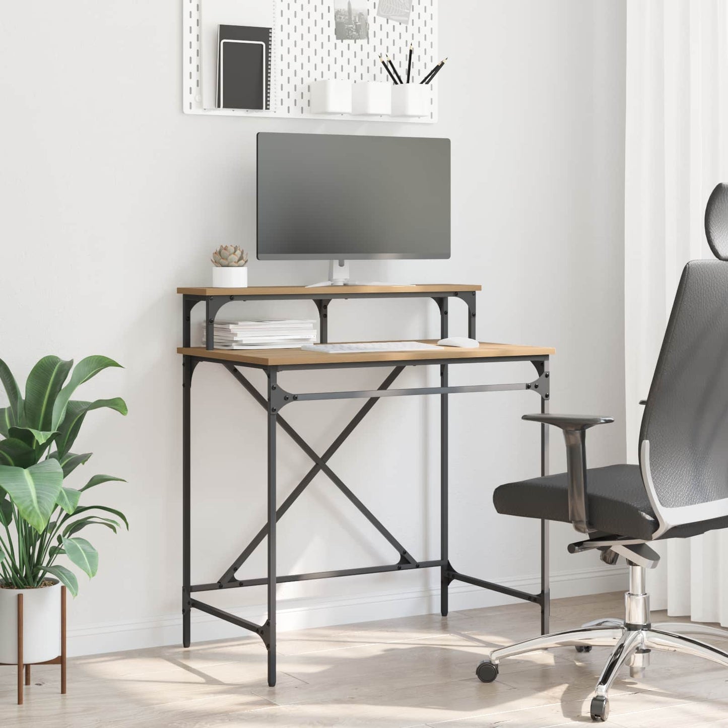 vidaXL Desk Artisan Oak 80 x 50 x 90 cm Engineered Wood